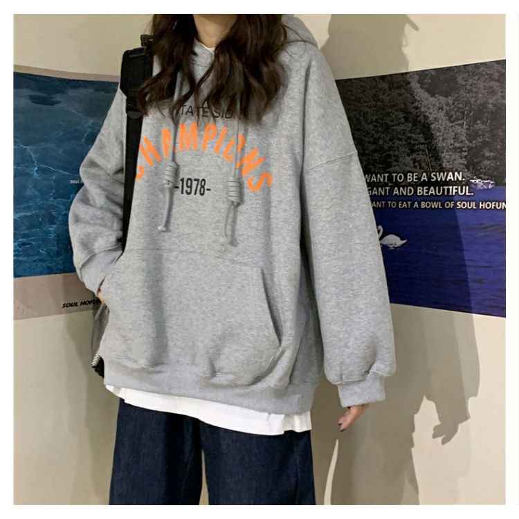 Áo Hoodie Nữ Nam họa tiết in chữ CHAMPIONS áo nỉ thu đông