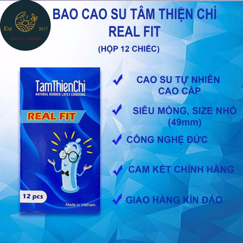 (12 CÁI) Bao cao su Real Fit Tâm Thiện Chí