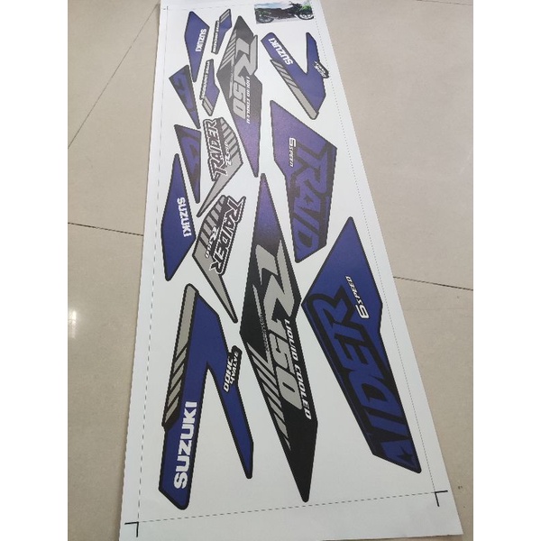 Tem Rời Suzuki Raider R150 2021 Xanh Đen Nhám