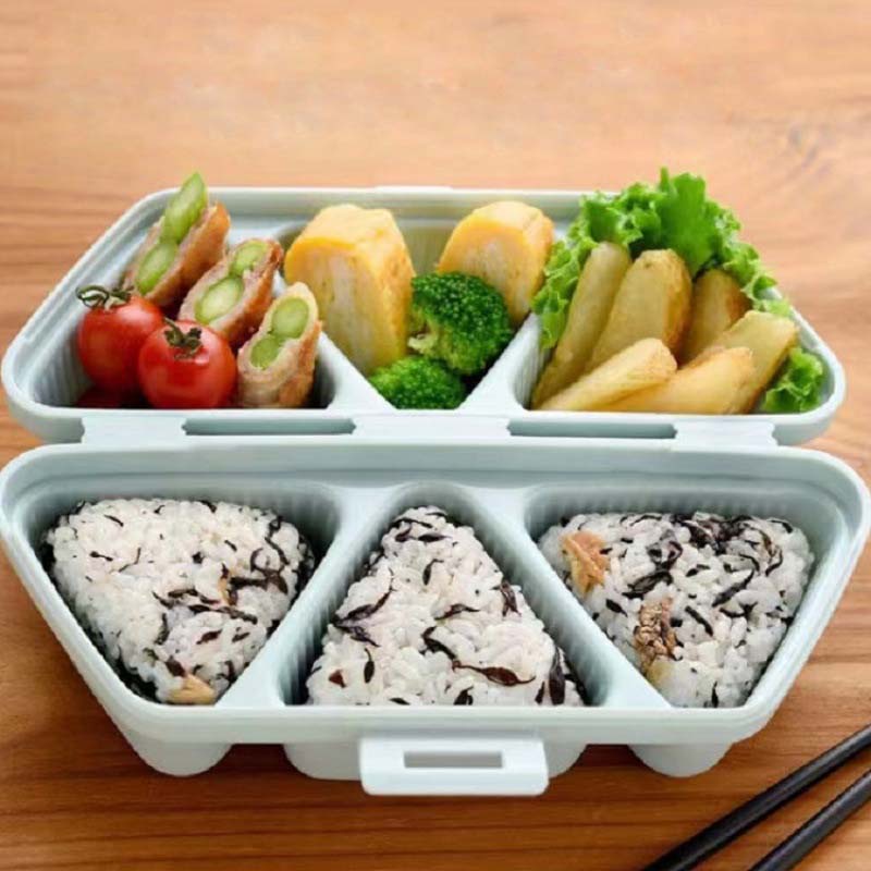 Khuôn Làm Cơm Nắm Onigiri Hình Tam Giác 6 Trong 1