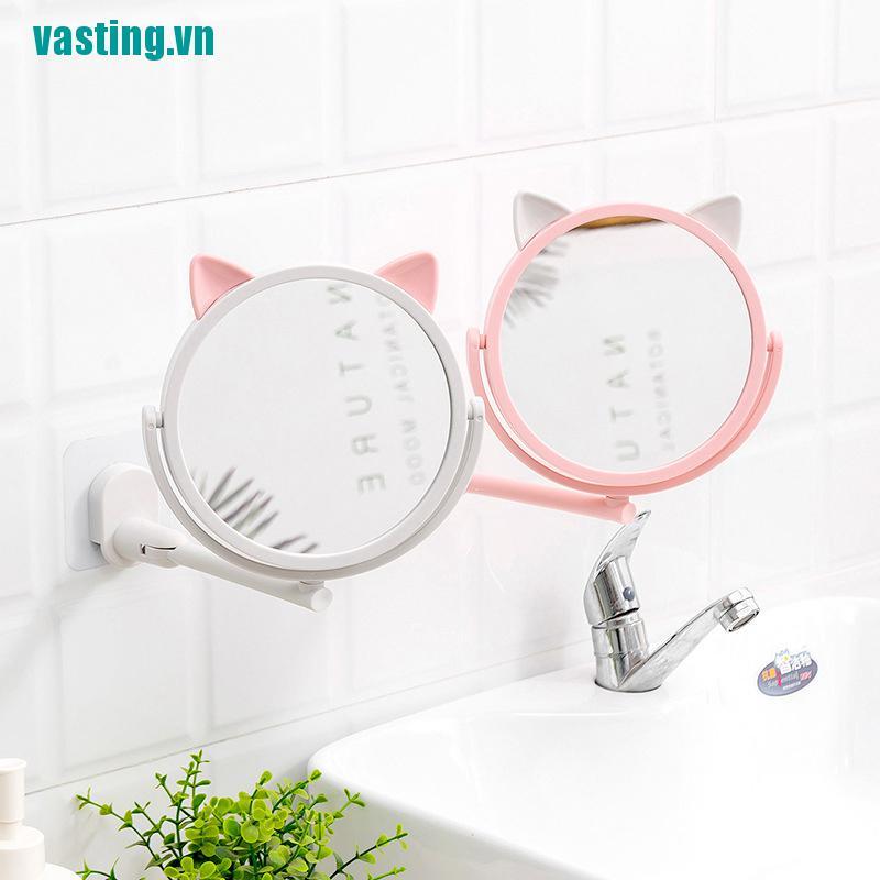 V☆Gương Trang Điểm Gấp Gọn Gắn Tường Không Cần Khoan