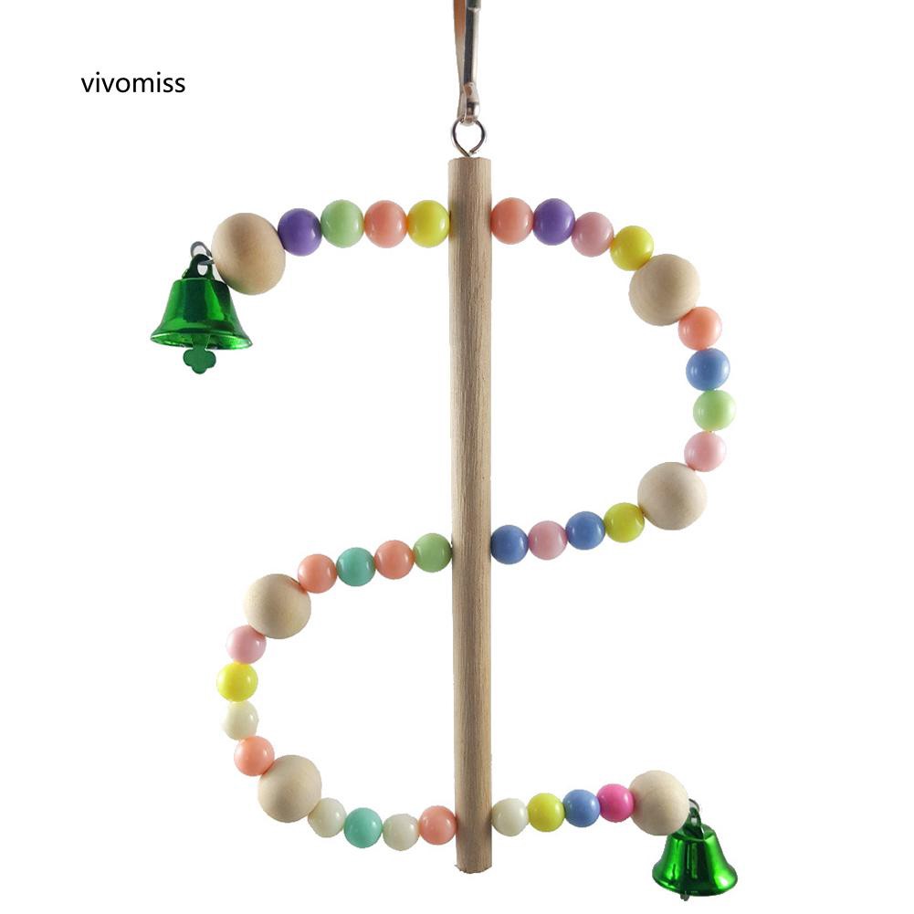 Đồ chơi treo kết hạt nhiều màu sắc cho vẹt cưng