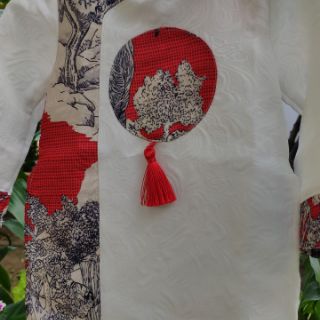 Áo dài gấm bé trai cao cấp size 1_10y