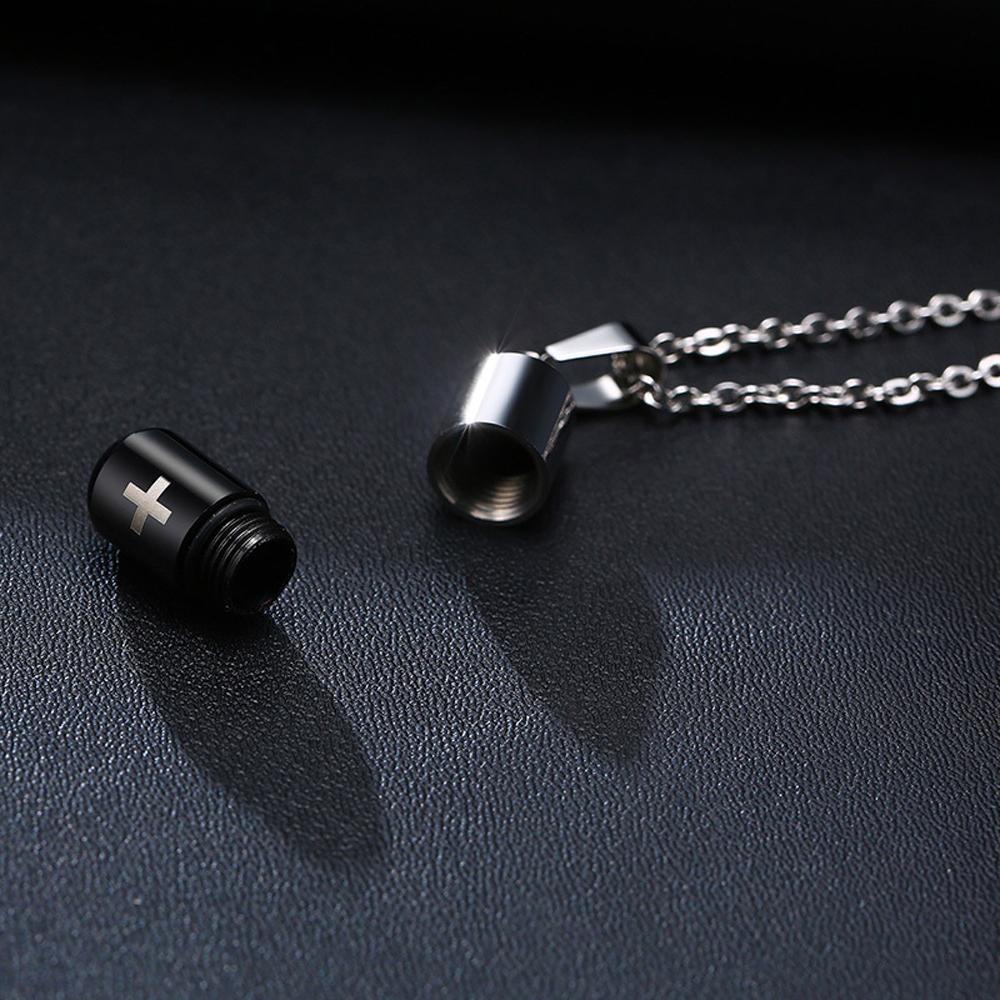 Vòng cổ Mặt Hình Viên Thuốc Khắc Chữ Vial Keepake Cremation Urn