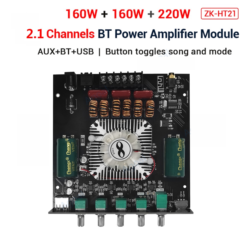 Mô Đun Khuếch Đại Âm Thanh ZK-HT21 Kênh 2.1 TDA7498E 160W * 2 + 220W