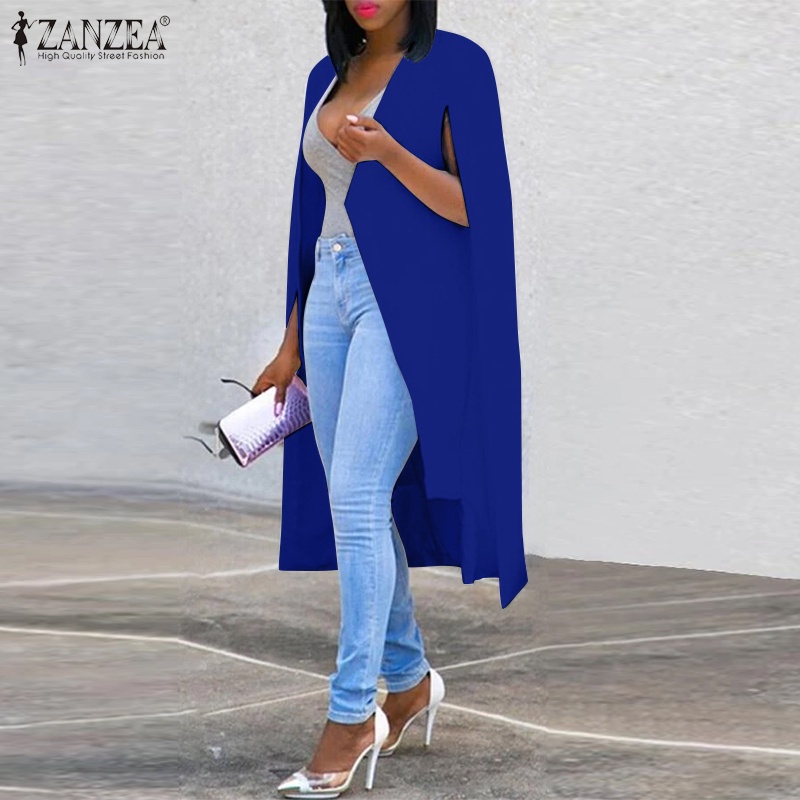 Áo khoác dài ZANZEA không tay màu trơn không đối xứng đơn giản thời trang dành cho nữ | BigBuy360 - bigbuy360.vn