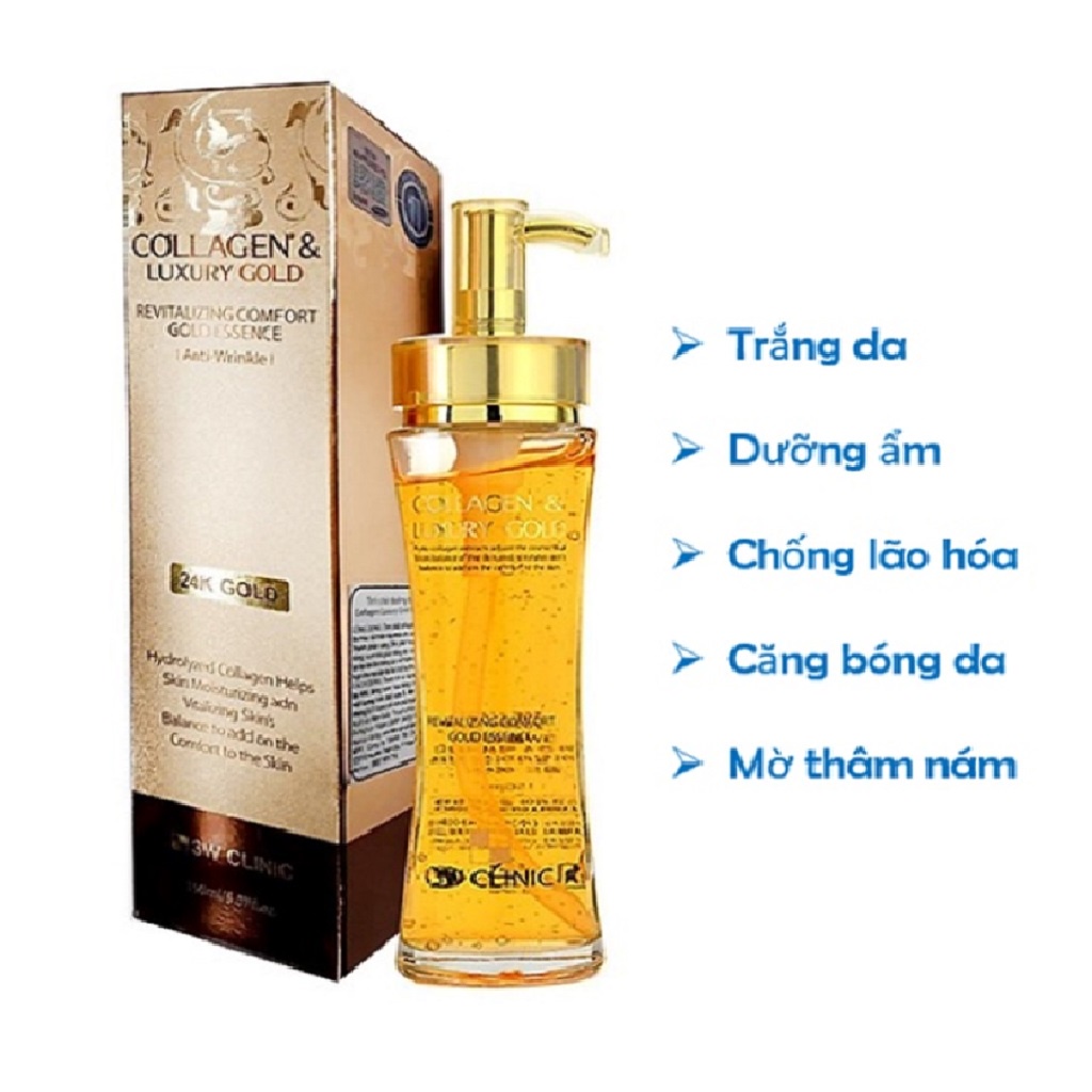 Serum Vàng Collagen Luxury Gold Chống Lão Hóa Và Dưỡng Trắng 3W Clinic 150ml Hàn Quốc