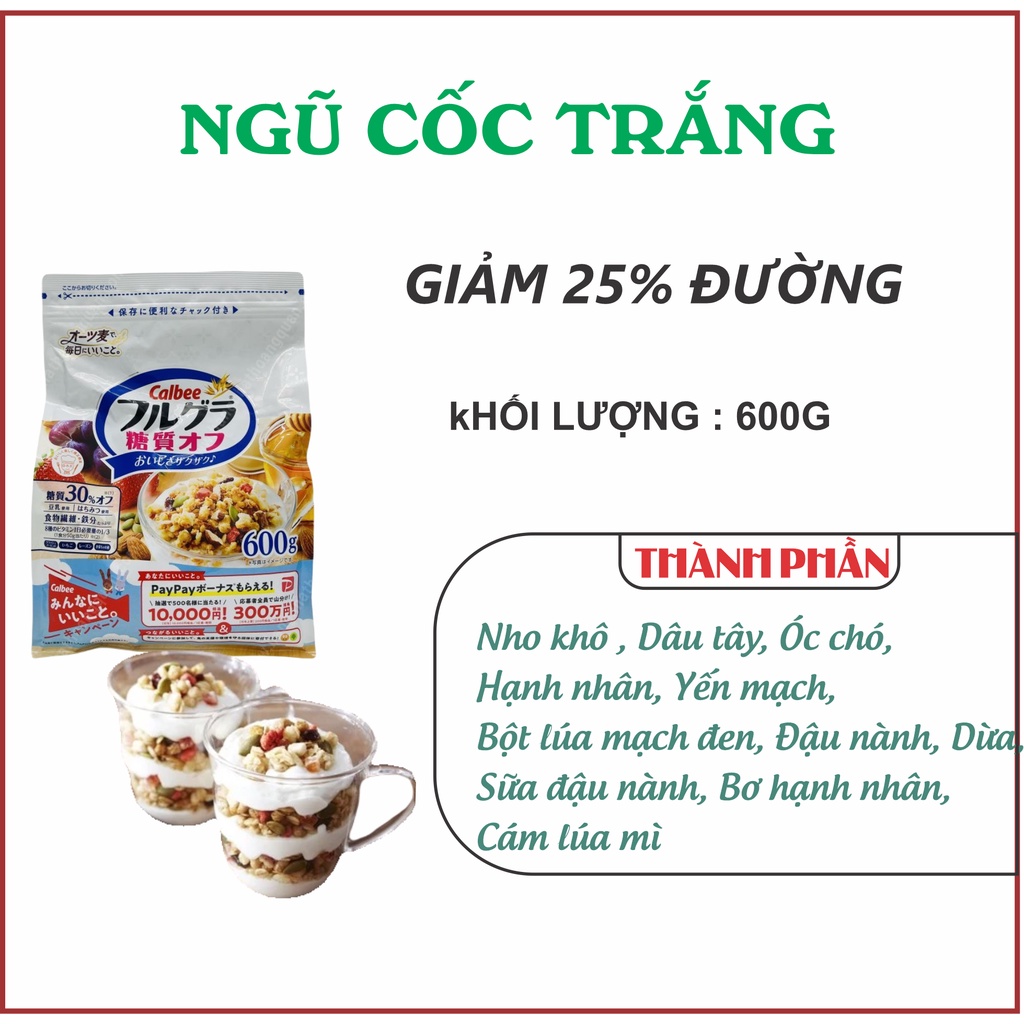 [DateT4/2024 Ngũ cốc Calbee ngũ cốc hoa quả ăn kiêng giảm cân Nhật Bản