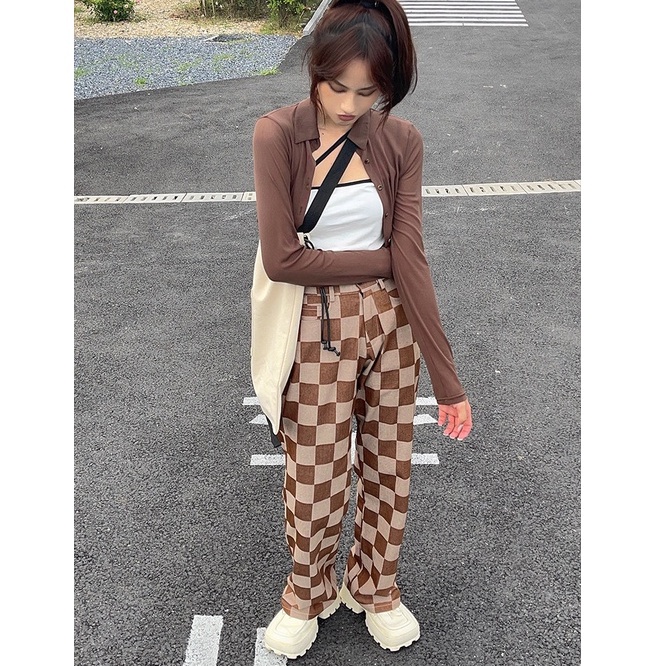 Quần jeans Nữ Dài Lưng Cao Ống Rộng Thời Trang