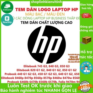(STICKER) TEM LOGO HP (BẠC, ĐEN) DÁN MÁY TÍNH LAPTOP