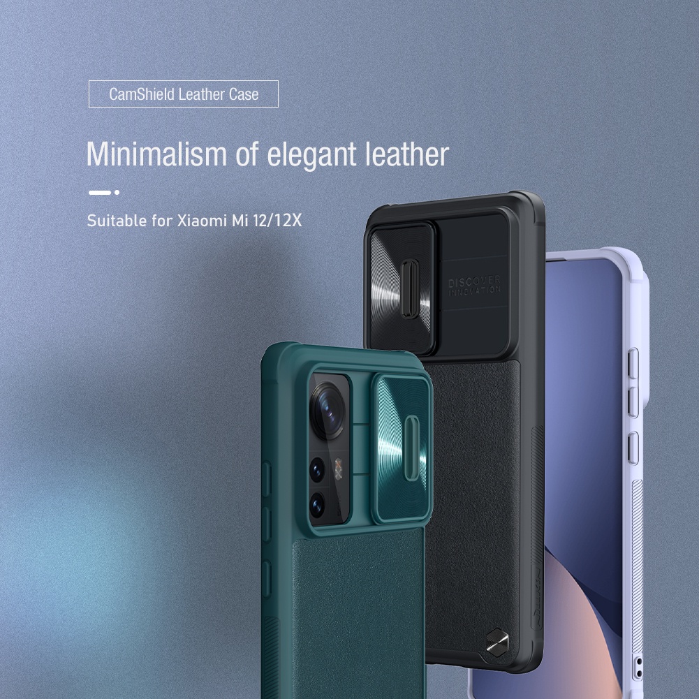 Ốp Điện Thoại Nillkin Bằng Hợp Kim Và Da Màu Trơn Chống Sốc Cho Xiaomi 12 / 12X / 12S