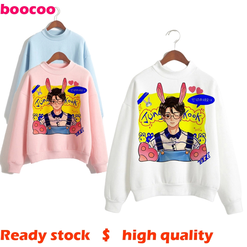 Áo Hoodie Lông Cừu Dày Chui Đầu Dáng Rộng Kiểu Bts Thời Trang Mùa Đông 2020 Mới