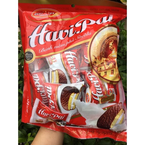 Bánh mềm phủ Socola Havipai bổ sung canxi DHA