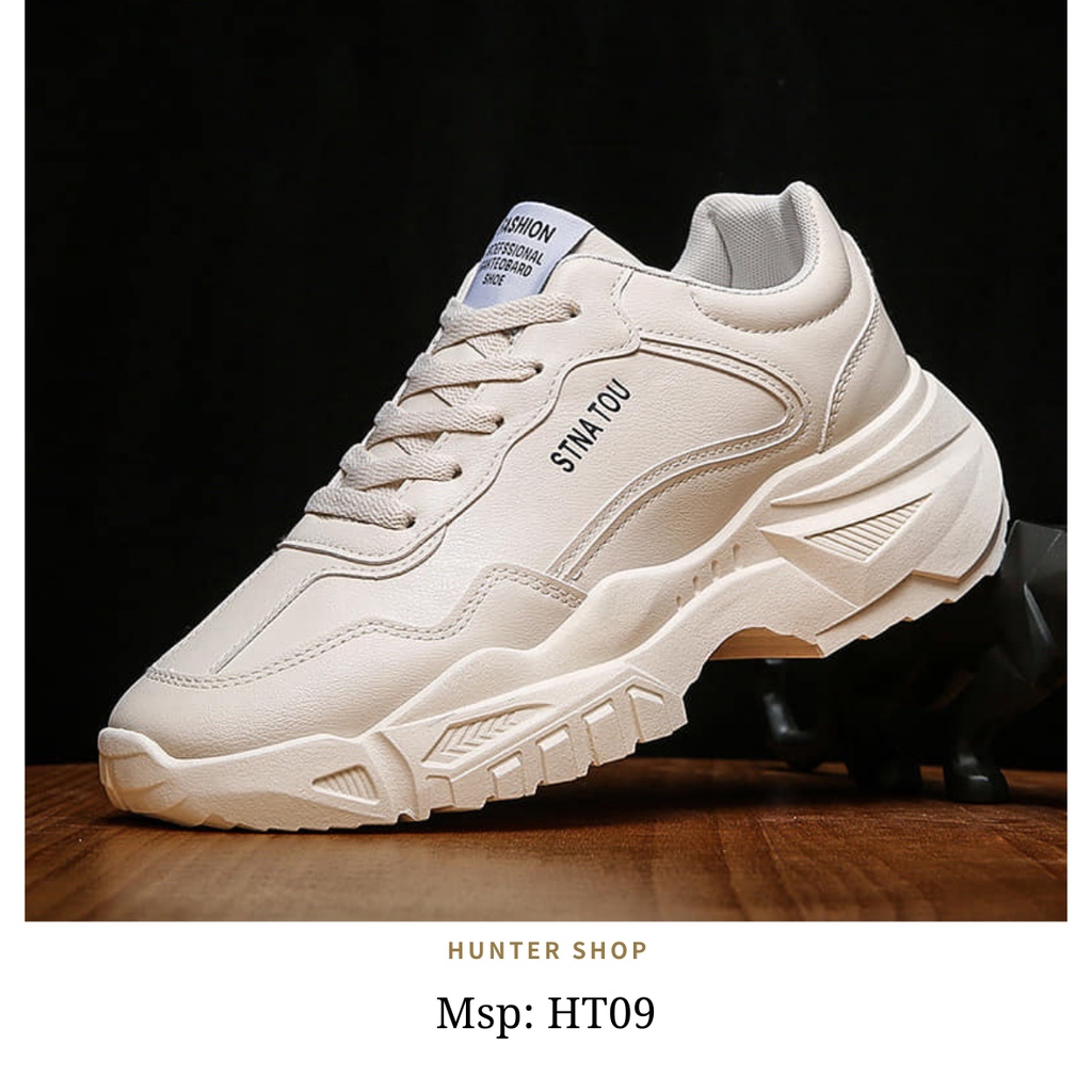 Giày Nam cao 5cm - THỂ THAO, ĐI CHƠI, ĐI LÀM -HT09 Màu be - Full size 39 - 44