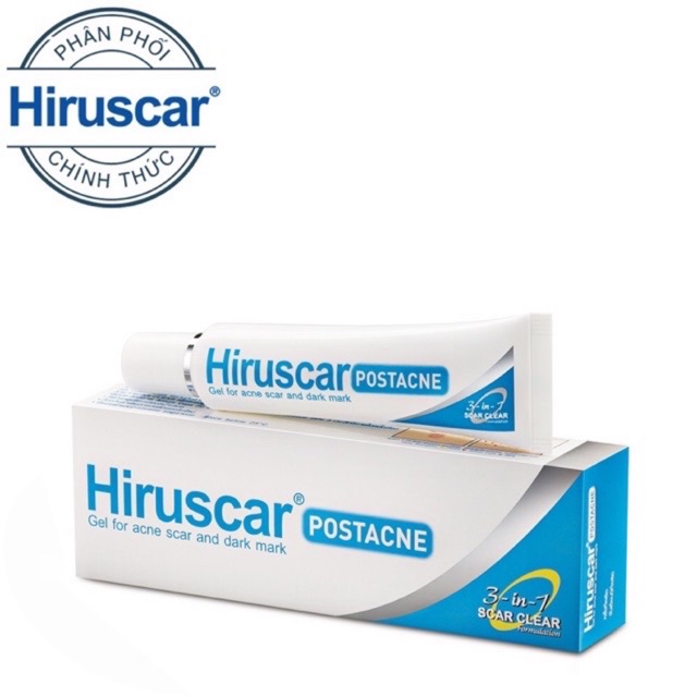 GEL GIẢM MỤN THÂM VÀ SẸO LÕM, GIẢM TÁI PHÁT MỤN HIRUSCAR POST ACNE TUÝP 5g/10g