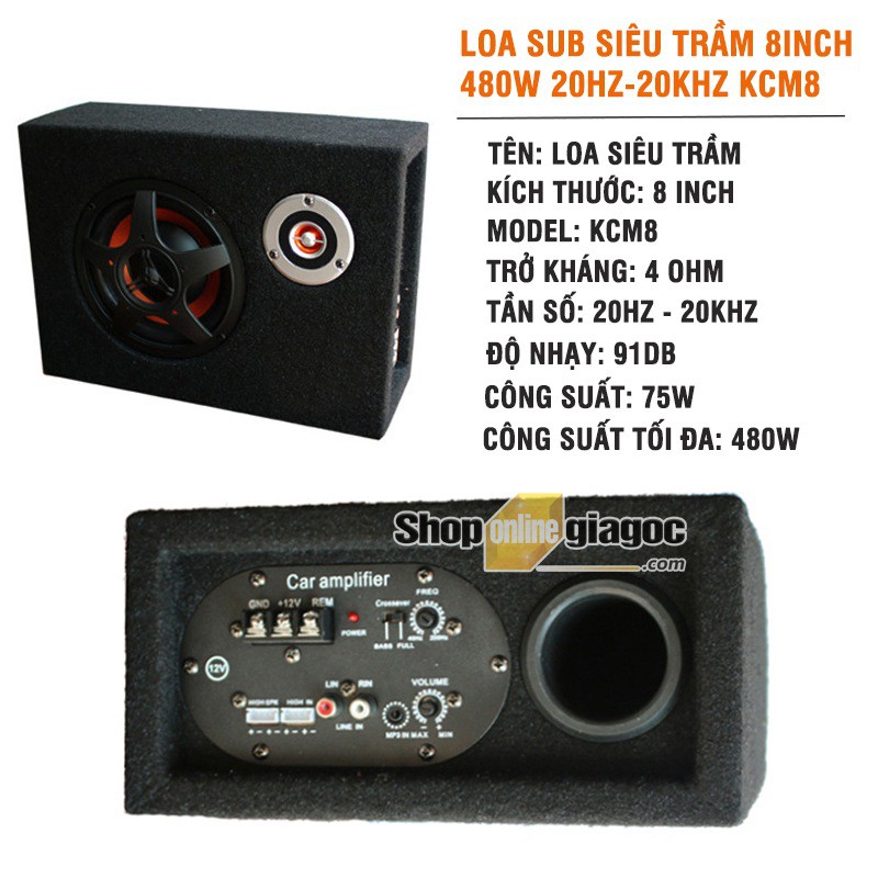 Loa Sub Siêu Trầm 8 inch 480W 20HZ-20KHZ KCM8
