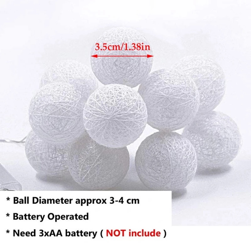 Dây đèn LED USB hình tròn bằng sợi cotton