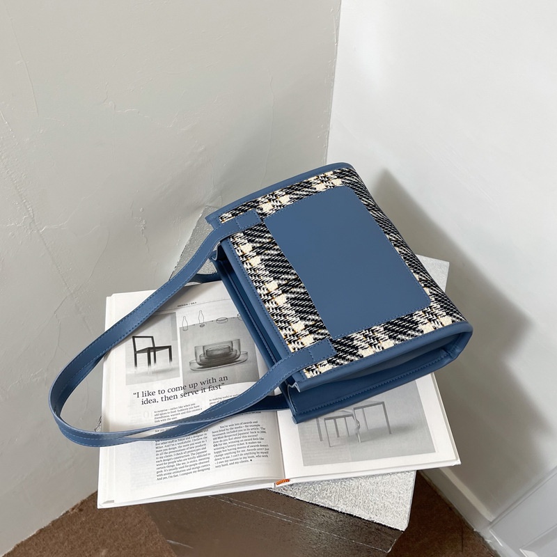 Túi xách đeo vai da pu mềm kẻ sọc cỡ lớn thời trang cho nữ IELGY