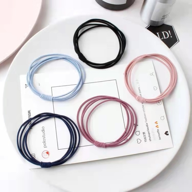 Dây Buộc Tóc Ba Trong Một Co Giãn Phong Cách Hàn Quốc Cho Nữ