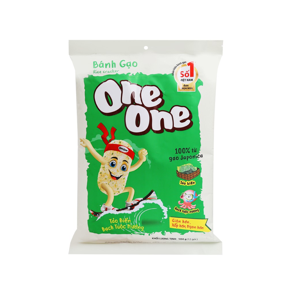 Bánh gạo tảo biển bạch tuộc nướng One One gói 104g