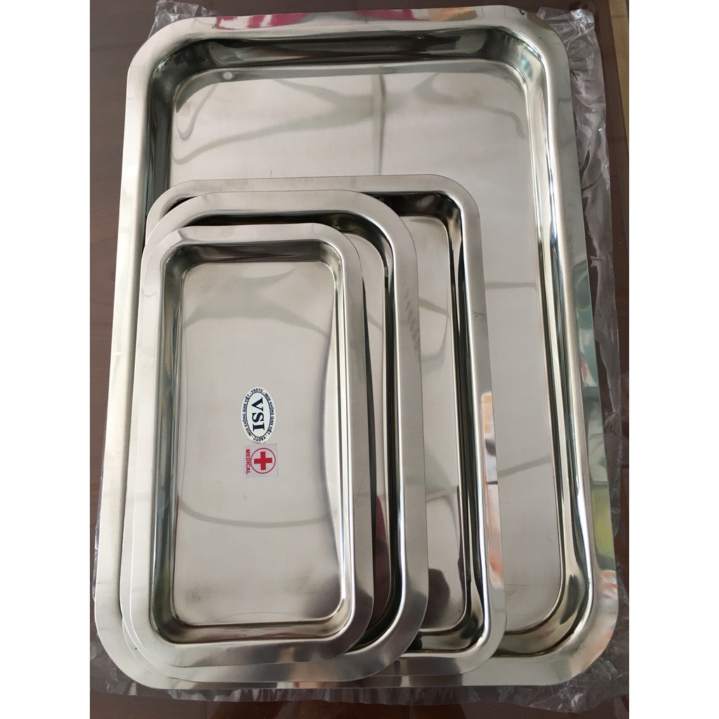 Khay inox y tế nhiều size lớn, nhỏ  - Khay inox đựng dụng cụ y tế đủ các loại