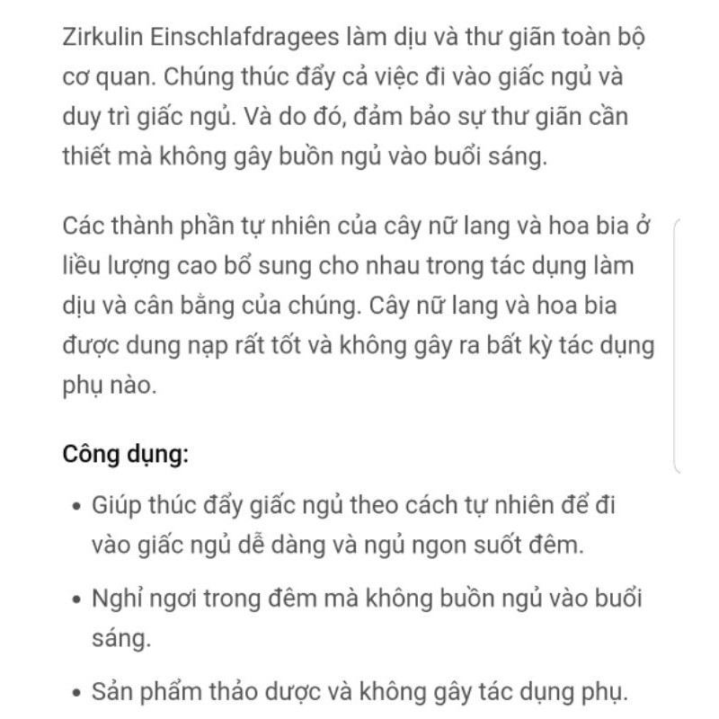 [Bill Đức] Viên uống giúp ngủ ngon Zirkulin 80v