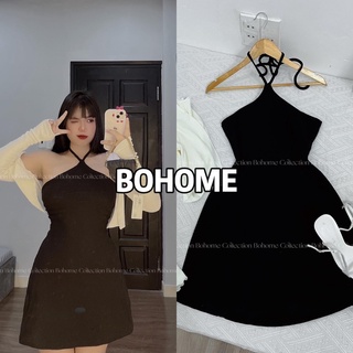 Đầm yếm kèm áo cadigan trắng - Bohome