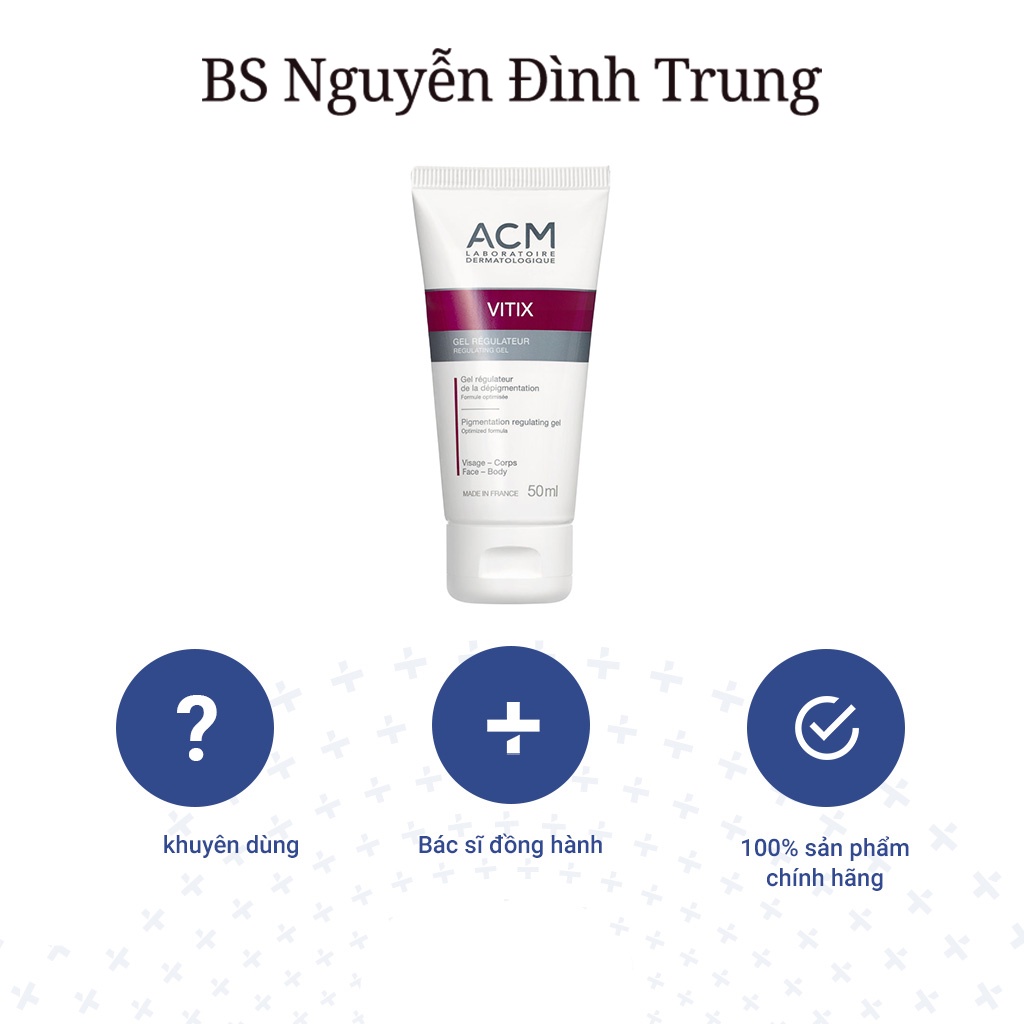 ACM Vitix Regulating, Gel Bôi Ngăn Ngừa Bạch Biến Vitix Regulating Gel 50ml - BS Nguyễn Đình Trung