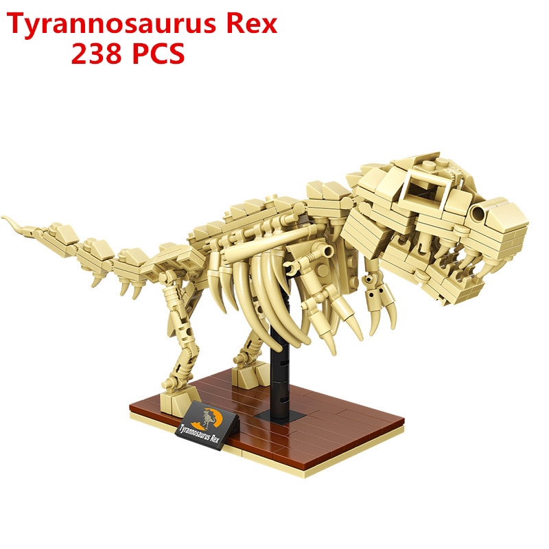 Jurassic Park Dinosaur Museum Tyrannosaurus Rex Fossil Skeleton Model Childrens Assembled Building Block Kids Toys