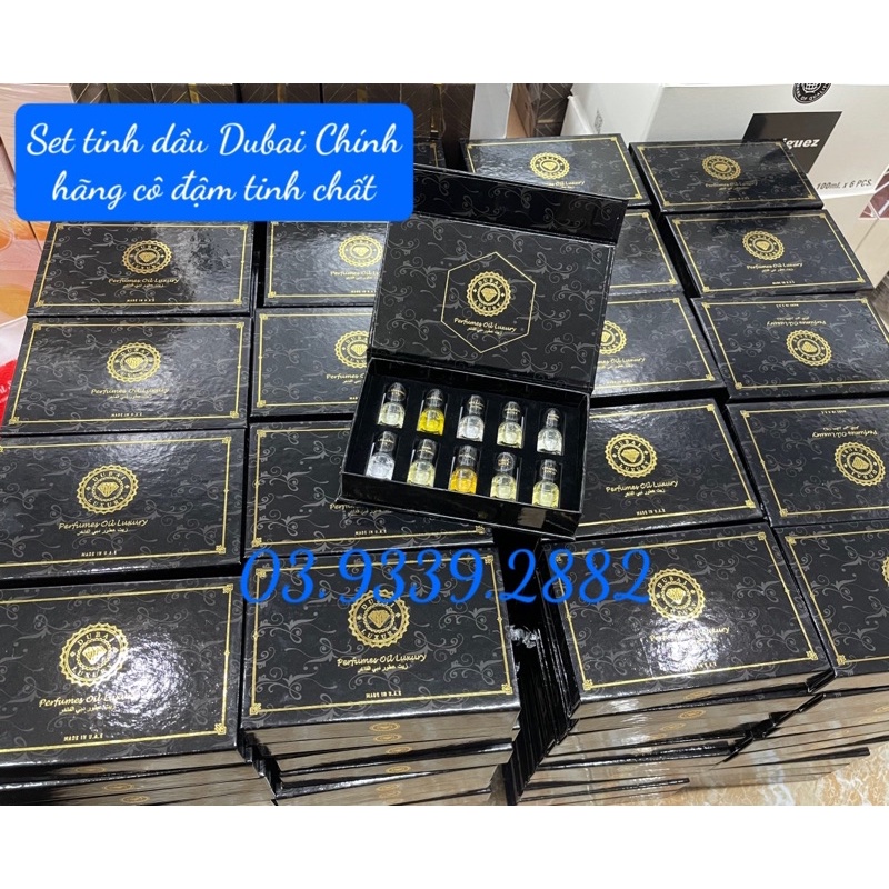 Set mini tinh dầu Dubai 10 chai chính hãng - set mini Dubai 5chai