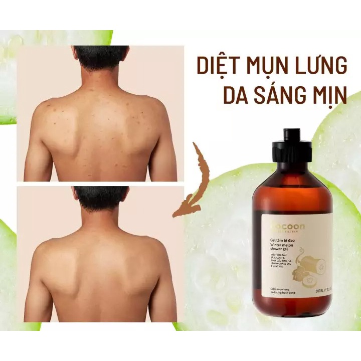 Gel Tắm Bí Đao Cocoon Làm Giảm Mụn Lưng 310ml Winter Melon Shower Gel