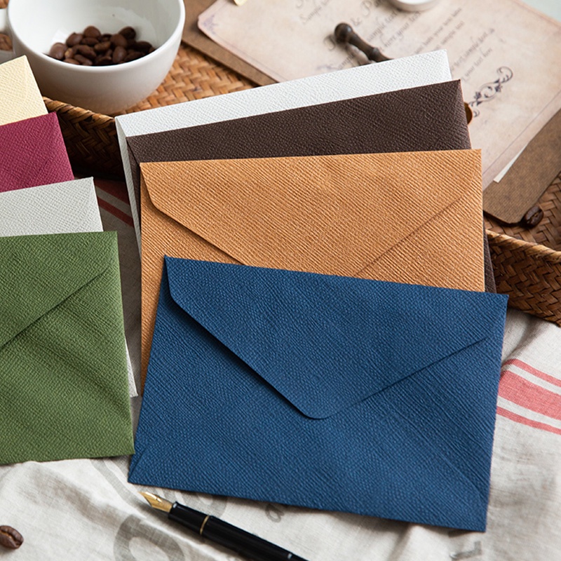 Phong bì thư vải lanh màu sắc retro