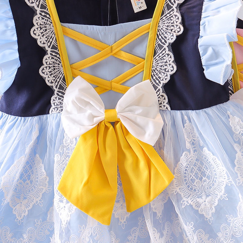 Disney Đầm Công Chúa Barbie Màu Trắng Thời Trang Mùa Hè Phong Cách Lolita Cho Bé Gái
