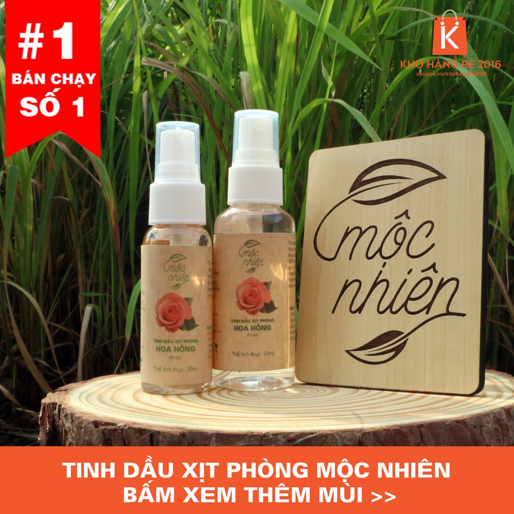 Tinh dầu xịt phòng Mộc Nhiên chính hãng 30ml (quà tặng đặc biệt duy nhất hôm nay) tinh dầu sả chanh, bạc hà, hoa hồng
