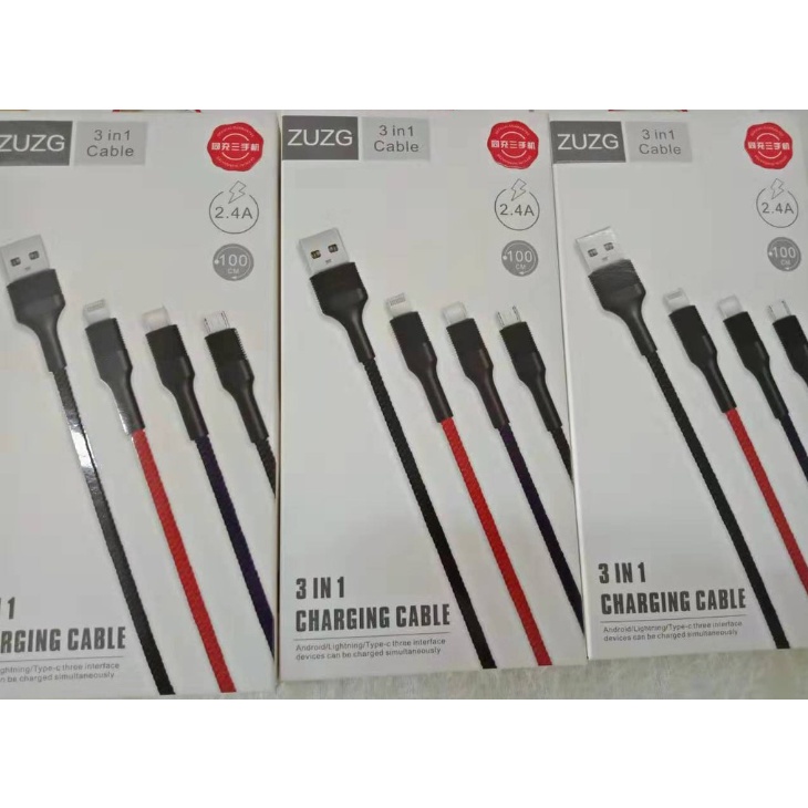 Cáp sạc đa năng 3 trong 1 dây dù chống đứt NY04 -ZUZG