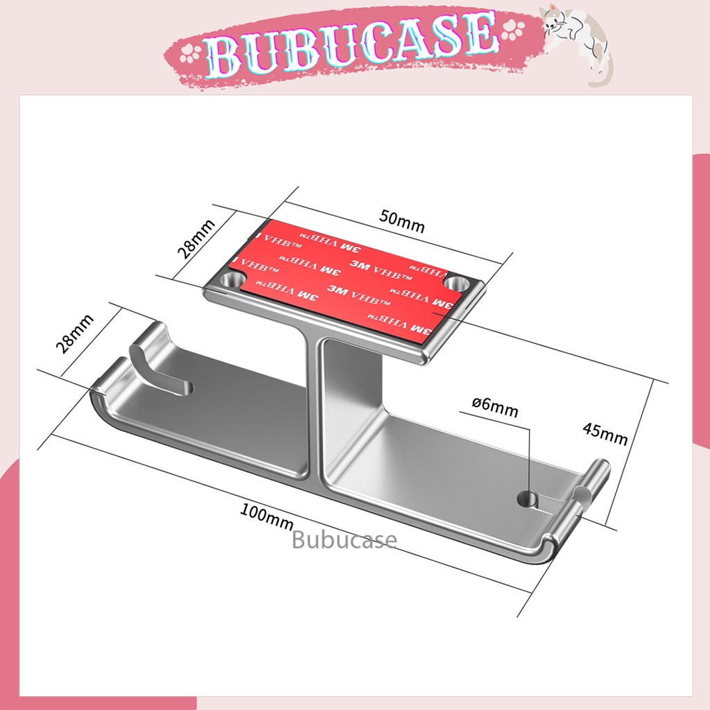 Giá Treo Tai Nghe/Headphone Tự Dính Đa Năng, Chất Liệu Kim Loại Sang Trọng - Thiết Kế Giá Kép, Treo 2 Tai Nghe Cùng Lúc