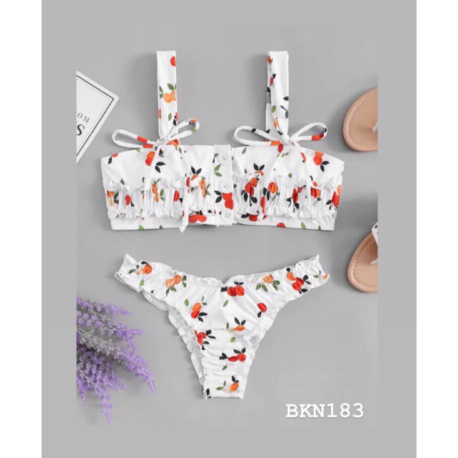 [BKN183] &lt;ÂU&gt; SET BIKINI HỒNG CHẤM BI QUẦN THONG/LỌT KHE