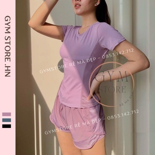 Set Bộ Tập Gym Yoga Quần Short Đùi 2 Lớp Áo Thun Tay Ngắn Thun Co Dãn Mềm Thoáng Mát 𝙎𝙤𝙡𝙤 𝙎𝙥𝙤𝙧𝙩𝙨𝙬𝙚𝙖𝙧 706