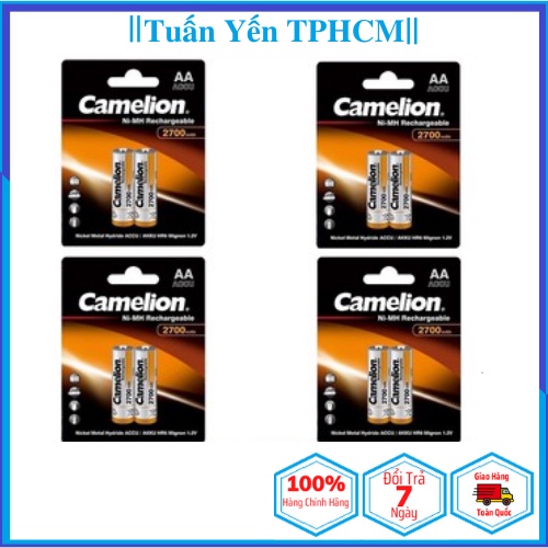 COMBO 8 Viên Pin sạc Camelion AA 2700mAh Cam - Tem Hợp Lực
