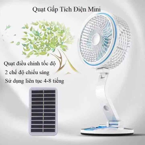 Quạt Tích Điện Có Đèn Gập Nhiều Tư Thế Mẫu Mới Nhất