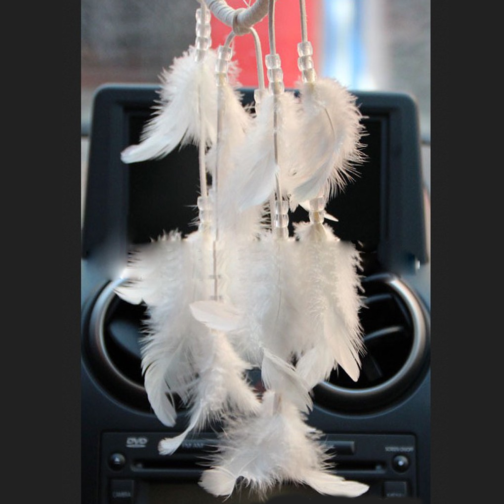 Vòng Ước/ May Mắn Kiểu Bô-hem, Trang Trí Bằng Lông Chim Trắng