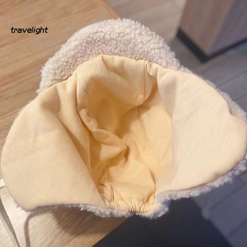 Du Lịch| Mũ Bomber Unisex Đính Viên Bông Trang Trí Tai Thỏ