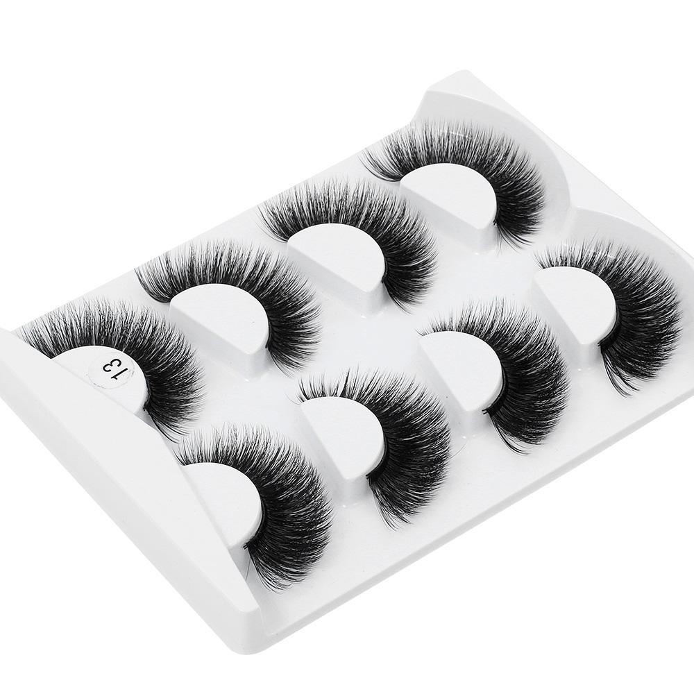 Set 4 Cặp Lông Mi Giả SKONHED 3D Bằng Lông Chồn Xoăn Nhẹ Nhàng