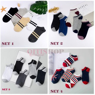 SET 5 ĐÔI TẤT/VỚ Nam Cổ Thấp Cute ⚡ Phong Cách Hàn Quốc - QTQA