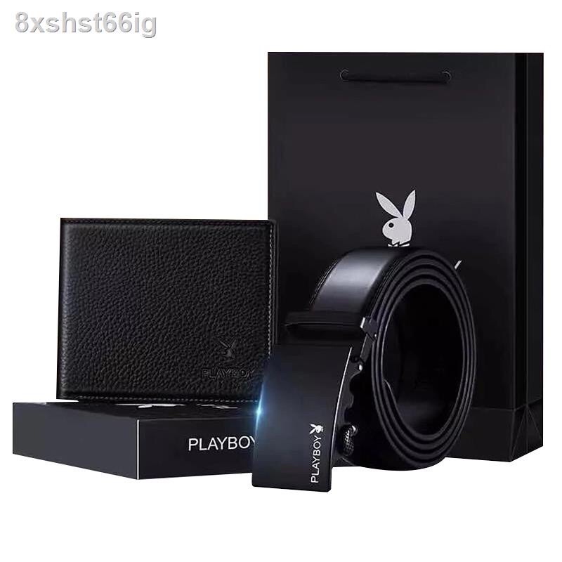 COMBO THẮT LƯNG DA NAM DA BÒ VÀ VÍ DA NAM CHÍNH HÃNG PLAYBOY CAO CẤP PLB21