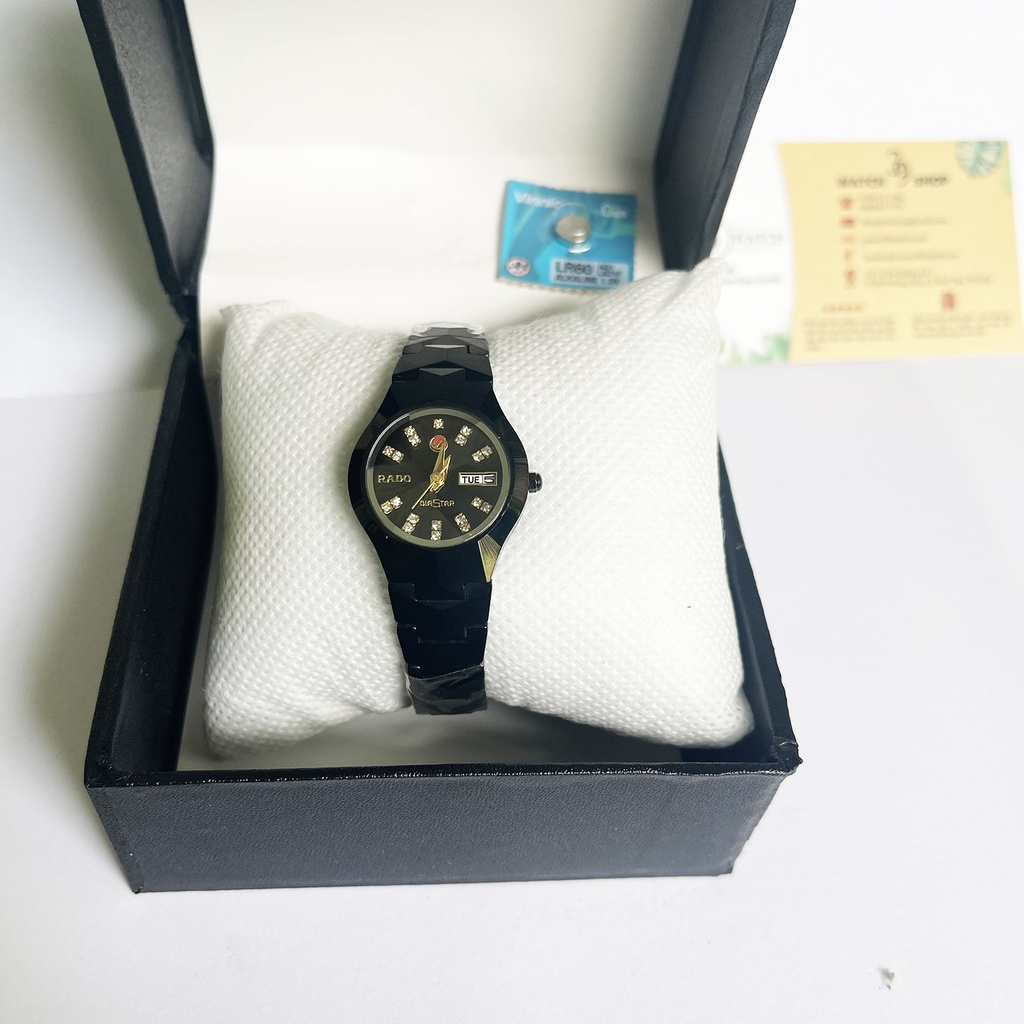 Đồng hồ nữ Rado RA43 NUMD màu đen, chất liệu dây đá ceramic nguyên khối, mặt kính saphire