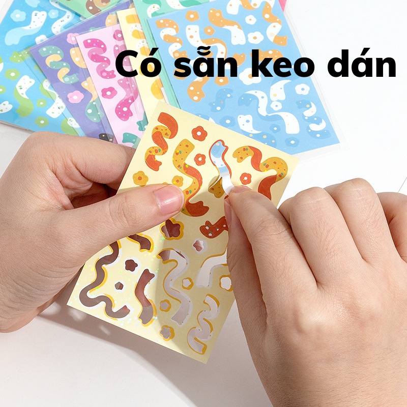 Sticker Ruy Băng Kim Tuyến Lấp Lánh Trang Trí Sổ Tay Take Note Bullet Journal