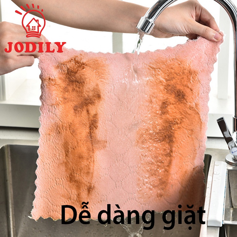 Khăn Lau Đa Năng Cỡ Lớn Siêu Mịn Bám Bụi Thấm Nước Jodily. Kt:26X26Cm