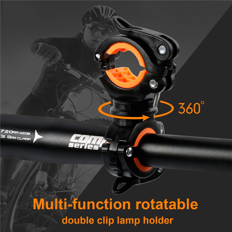 Kẹp Đèn Pin WEST BIKING Gắn Tay Cầm Xe Đạp 2 Móc Kẹp Có Thể Xoay Tiện Dụng