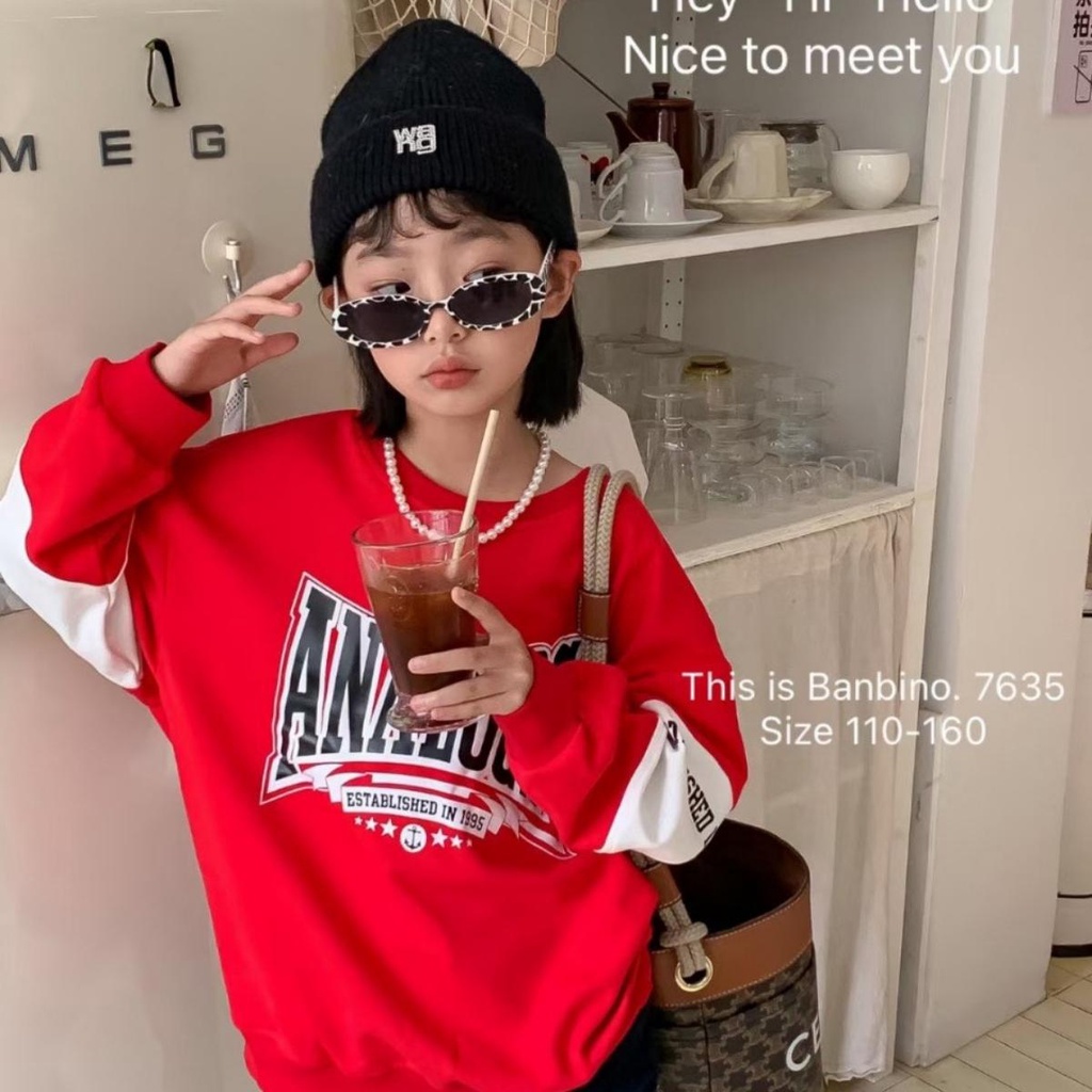 Áo sweater Banbino dài tay cho bé size đại 25-50kg áo khoác bé trai, bé gái chất cotton cao cấp 5 tuổi đến 18 tuổi T4